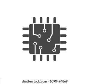 Microchip Icon. CPU Icon.  Processor Icon.   Computer Chip Icon.   Technology Vector  Sign.