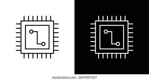 Ícone de microchip design arte vetorial Ilustrações