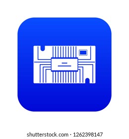 Microchip icon digital blue for any design isolated on white vector illustration