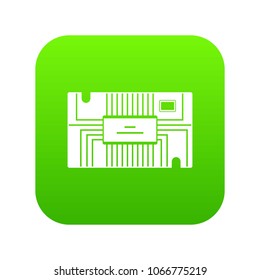 Microchip icon digital green for any design isolated on white vector illustration