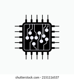 Microchip Icon. Integrated Circuit Symbol - Vector.