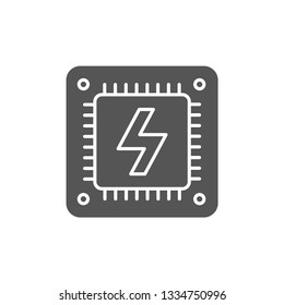 Microchip icon isolated on white background. Processor symbol modern, simple, vector, icon for website design, mobile app, ui. Vector Illustration