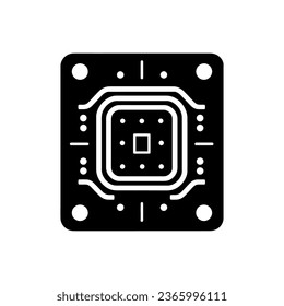 Microchip icon isolated on white background