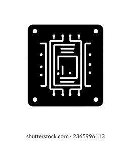 Microchip icon isolated on white background