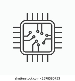 Microchip icon isolated on white background