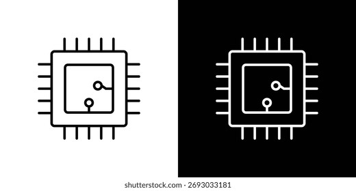 Microchip icon. Line with editable stroke.