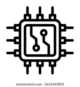 Microchip icon line style transparent