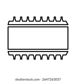 Microchip Icon, Line Vector graphics