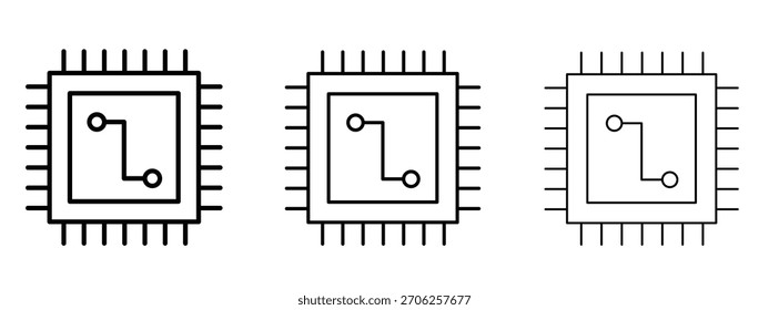 Microchip icon linear style sign for mobile concept and web design.