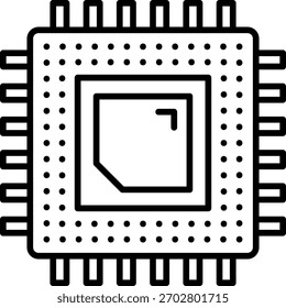 Microchip Icon: Modern Technology and Circuitry Symbol