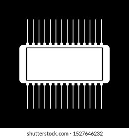 Microchip icon on black background. Vector illustration.