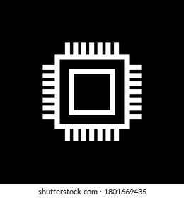 Mikrochip-Symbol auf schwarzem Hintergrund