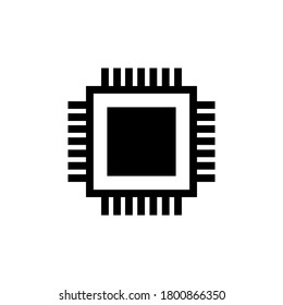 Mikrochip-Symbol auf weißem Hintergrund