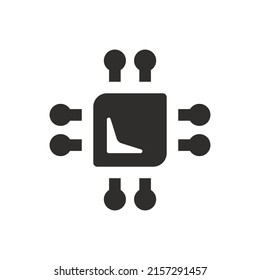 Icono de microchip en fondo blanco