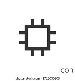 microchip icon outline in vector.