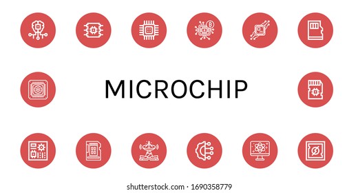 microchip icon set. Collection of Artificial intelligence, Cpu, Microchip, Micro sd, Motherboard, Sd card, Technology, Quantum icons