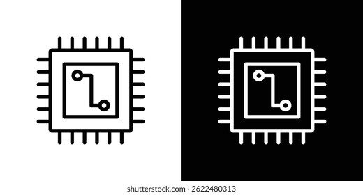 Microchip icon shape graphic simple plain clipart symbol. thin line outline art