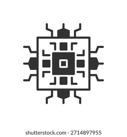 Vector de símbolo de símbolo de icono de microchip