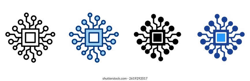 Microchip Icon Single Vector Collection