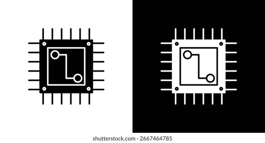Coleção de símbolos de ícone de microchip. Ilustração de stock de vetor plano.