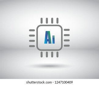 A Microchip Icon Vector With Artificial Inteligence Ai