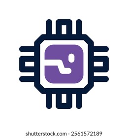 microchip icon. vector dual tone icon for your website, mobile, presentation, and logo design.