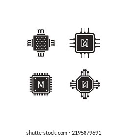diseño de símbolo de ilustración de vector de icono de microchip 