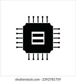 diseño de símbolo de ilustración de vector de icono de microchip