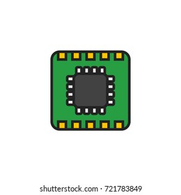Microchip Icon Vector Isolated