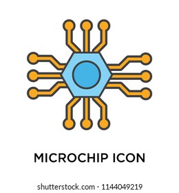 Microchip icon vector isolated on white background for your web and mobile app design, Microchip logo concept