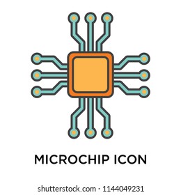 Microchip icon vector isolated on white background for your web and mobile app design, Microchip logo concept