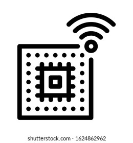 Microchip Icon Vector. Outline Microchip Sign. Isolated Contour Symbol Illustration
