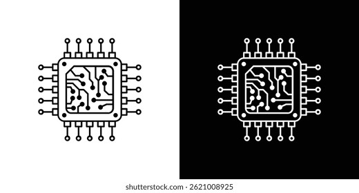 Vetor de ícone de microchip para web e aplicativo móvel