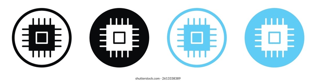 Microchip icon vectors collection for website UI designs