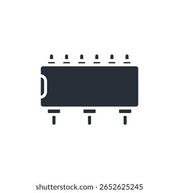 Mikrochip-Symbole einzeln auf weißem Hintergrund. Flaches Design, Symbolsammlung