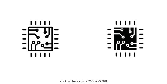 Microchip icons set for apps and web ui designs. simple isolated graphics.