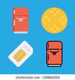 microchip icons set with wafer, sim card and electronic vector set svg