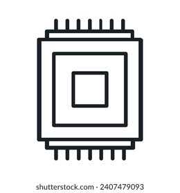 Microchip illustrated on white background