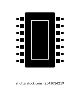 Microchip illustrated on white background