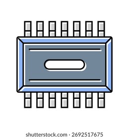 vetor de ícone de cor da indústria de microchips. sinal da indústria de microchips. ilustração de símbolo isolado