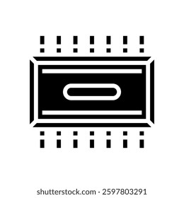microchip industry glyph icon vector. microchip industry sign. isolated symbol illustration