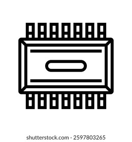 microchip industry line icon vector. microchip industry sign. isolated contour symbol black illustration
