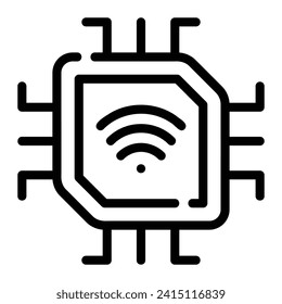 microchip Line Icon Background White