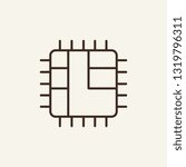 Microchip line icon. Technical chip on white background. Online payment concept. Vector illustration can be used for topics like banking, payment system