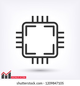 Microchip line icon vector