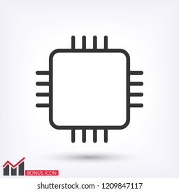 Microchip line icon vector