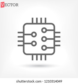 Microchip line icon vector