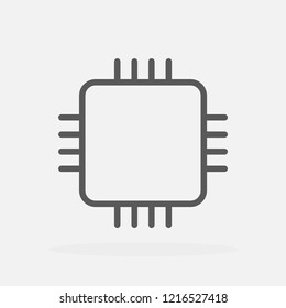 Microchip line icon vector