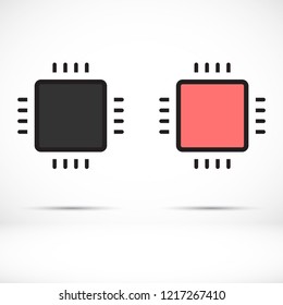 Microchip line icon vector