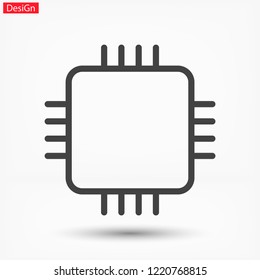 Microchip line icon vector